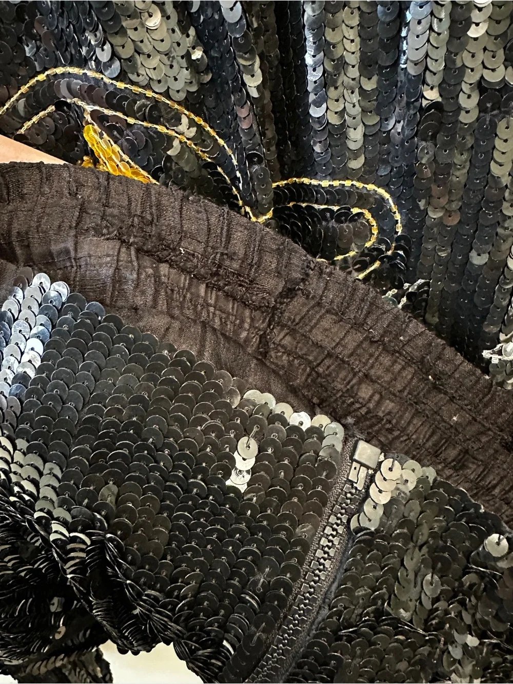 Vintage MODI Silk Sequin Jacket- Brown Derby Coconut Grove- Hollywood Art Wear